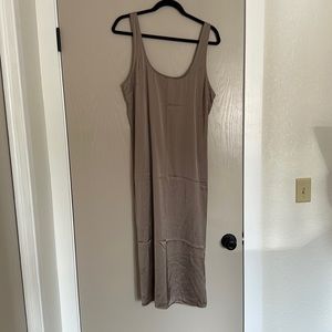 Taupe Abercrombie satin midi slip dress new with tags medium